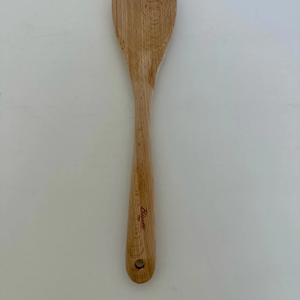 Bisetti European Beechwood Cooking Spoon Natural Finish 12” Made In Italy